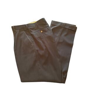 GUC Maltos Men's Navy Blue Dress Pants Pleats Cuffs Fashion Size 34 x 32